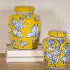 imageCreative CoOp Decorative Ceramic Ginger Jar with Lid for Spaces GreenYellow