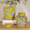 imageCreative CoOp Decorative Ceramic Ginger Jar with Lid for Spaces GreenYellow