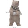 imageCreative CoOp Faux Fur Standing Upright Polar Bear with Scarf Cream Color