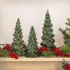 imageCreative CoOp Glass Christmas Trees with LED Green Set of 3