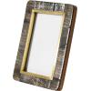imageCreative CoOp HandCarved Horn Brass Border Black ampamp Natural Holds 4quot x 6quot Photo Frame