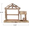 imageCreative CoOp Pine Wood Nativity Creche Natural