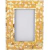 imageCreative CoOp Reclaimed Wood and Mother of Pearl Photo Frame with Floral Design Multicolor