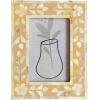 imageCreative CoOp Reclaimed Wood and Mother of Pearl Photo Frame with Floral Design Multicolor