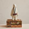 imageCreative CoOp Resin Bear with Drum Wood Finish Cream Black and Red