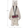 imageCreative CoOp Resin Bear with Drum Wood Finish Cream Black and Red