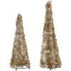 imageCreative CoOp Wire and Glass Beaded Christmas Tree Gold and Nickel Color