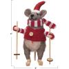 imageCreative CoOp Wool Felt Skiing Mouse with Winter Coat and Scarf Multicolor