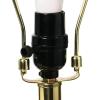 imageIndigo ampamp White Ceramic Table lamp with Linen ShadeGold