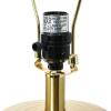 imageIndigo ampamp White Ceramic Table lamp with Linen ShadeGold