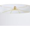 imageIndigo ampamp White Ceramic Table lamp with Linen ShadeGold