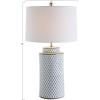 imageIndigo ampamp White Ceramic Table lamp with Linen ShadeIndigo  White