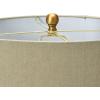 imageTextured Black ampamp White Striped Ceramic Table Lamp with Grey Linen Shade