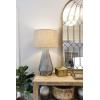imageTextured Blue Glaze Ceramic Table Lamp with Natural Linen ShadeBlue Textured Tall