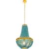 imageCreative CoOp Blue ampamp Red Wood Beaded Chandelier with Yellow Accents