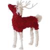 imageCreative CoOp Boucl Cotton Knit and Wire Reindeer Red and White