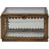 imageCreative CoOp Brass and Glass Display Box with Scalloped Edges Antique Finish3 Square x 134H