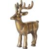 imageCreative CoOp Cast Aluminum Reindeer Decor Antique Gold Finish