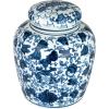 imageCreative CoOp Decorative Ceramic Ginger Jar with Lid for Spaces GreenBlue White