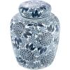 imageCreative CoOp Decorative Ceramic Ginger Jar with Lid for Spaces GreenBlue and White