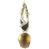 imageCreative CoOp Metal Cowbell with Cotton Patterned Hanger Gold Finish