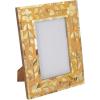 imageCreative CoOp Reclaimed Wood and Mother of Pearl Photo Frame with Floral Design Multicolor