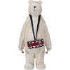 imageCreative CoOp Resin Bear with Drum Wood Finish Cream Black and Red