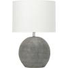 imageCreative CoOp Round Terracotta Canvas Shade Distressed Grey Table Lamp