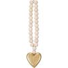 imageCreative CoOp Wood Bead Garland with Heart Natural and Gold