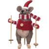imageCreative CoOp Wool Felt Skiing Mouse with Winter Coat and Scarf Multicolor