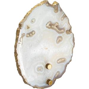 imageCreative CoOp 6 Inches Agate and Metal Wall Lamp with Inline Switch for 40 Watts Bulb Maximum Natural and Brass Finish