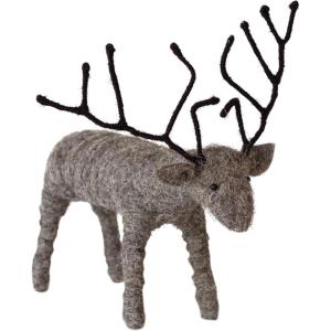 imageCreative CoOp 8quot Handmade Wool Felt and Wire Reindeer Grey