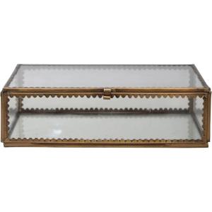 imageCreative CoOp Brass and Glass Display Box with Scalloped Edges Antique Finish7L x 5W x 2H