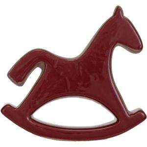imageCreative CoOp Decorative Unglazed Stoneware Rocking Horse Red