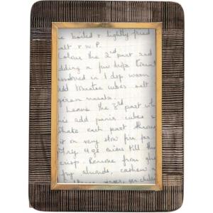 imageCreative CoOp HandCarved Horn Brass Border Black ampamp Natural Holds 4quot x 6quot Photo Frame