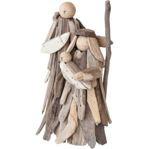 imageCreative CoOp Handmade Driftwood Holy Family Decor Natural