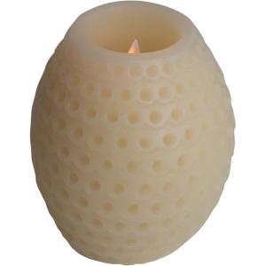 imageCreative CoOp Pillar Embossed Faux Melted Wax Ivory LED Candle