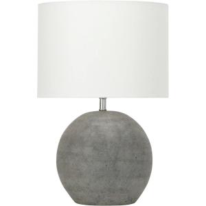 imageCreative CoOp Round Terracotta Canvas Shade Distressed Grey Table Lamp