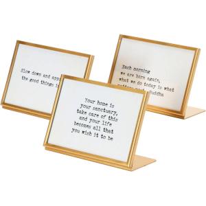 imageCreative CoOp Set of 3 6quot L x 4quot H Metal ampamp Glass Framed Saying 3 Styles
