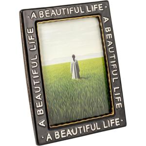 imageCreative CoOp Stoneware Photo Frame A Beautiful Life Black