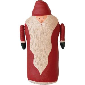 imageCreative CoOp Tall HandPainted Canvas Santa with Catcha Fabric Red and Cream