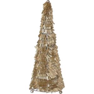 imageCreative CoOp Wire and Glass Beaded Christmas Tree Gold and Nickel Color