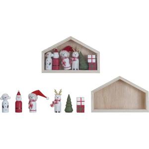 imageCreative CoOp Wood Holiday Icons in House Multicolor Set of 8