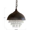 imageAntiqued Bronze Pendant Chandelier with Hanging Crystals
