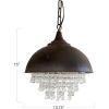 imageAntiqued Bronze Pendant Chandelier with Hanging Crystals