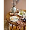 imageCreative CoOp 2525quot W Woven Mendong Covered Stool with Teak Wood Legs
