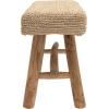 imageCreative CoOp 2525quot W Woven Mendong Covered Stool with Teak Wood Legs