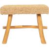 imageCreative CoOp 2525quot W Woven Mendong Covered Stool with Teak Wood Legs
