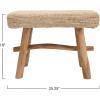 imageCreative CoOp 2525quot W Woven Mendong Covered Stool with Teak Wood Legs