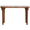 imageCreative CoOp Acacia Wood Console Table with Marble Top White and Natural